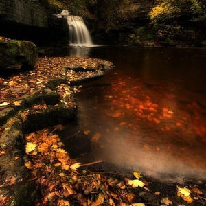 Waterfall in an Autumn Forest Diamond Painting