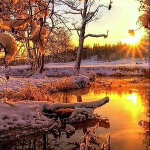 Winter Sunrise Paint by Diamonds