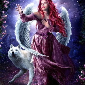 Wolf Lady Diamond Painting