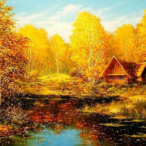 Yellow Autumn Trees Paint by Diamonds