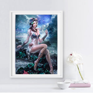 Tattoo Girl In Night Diamond Painting