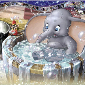 An Elephant In Pool Cute Diamond Painting