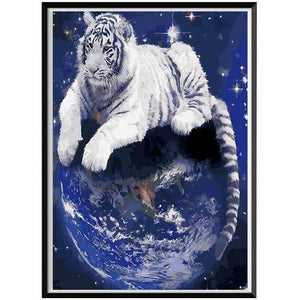 Lovely White Tiger Diamond Painting