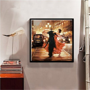 Man and woman Dancing On Road Diamond Painting