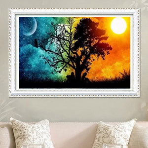 Day And Night illusion Diamond Painting